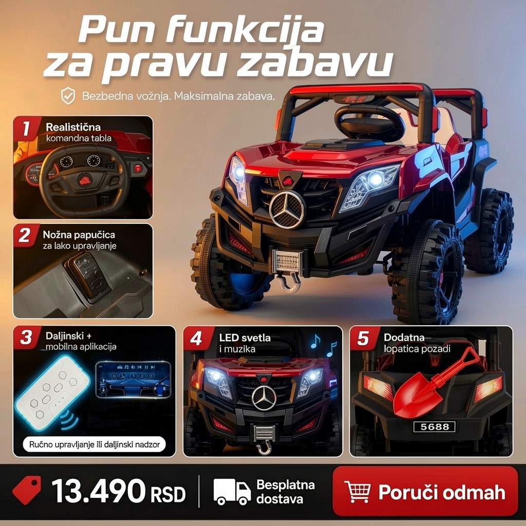 Super Igracke Facebook ad: Off-road džip za male vozače