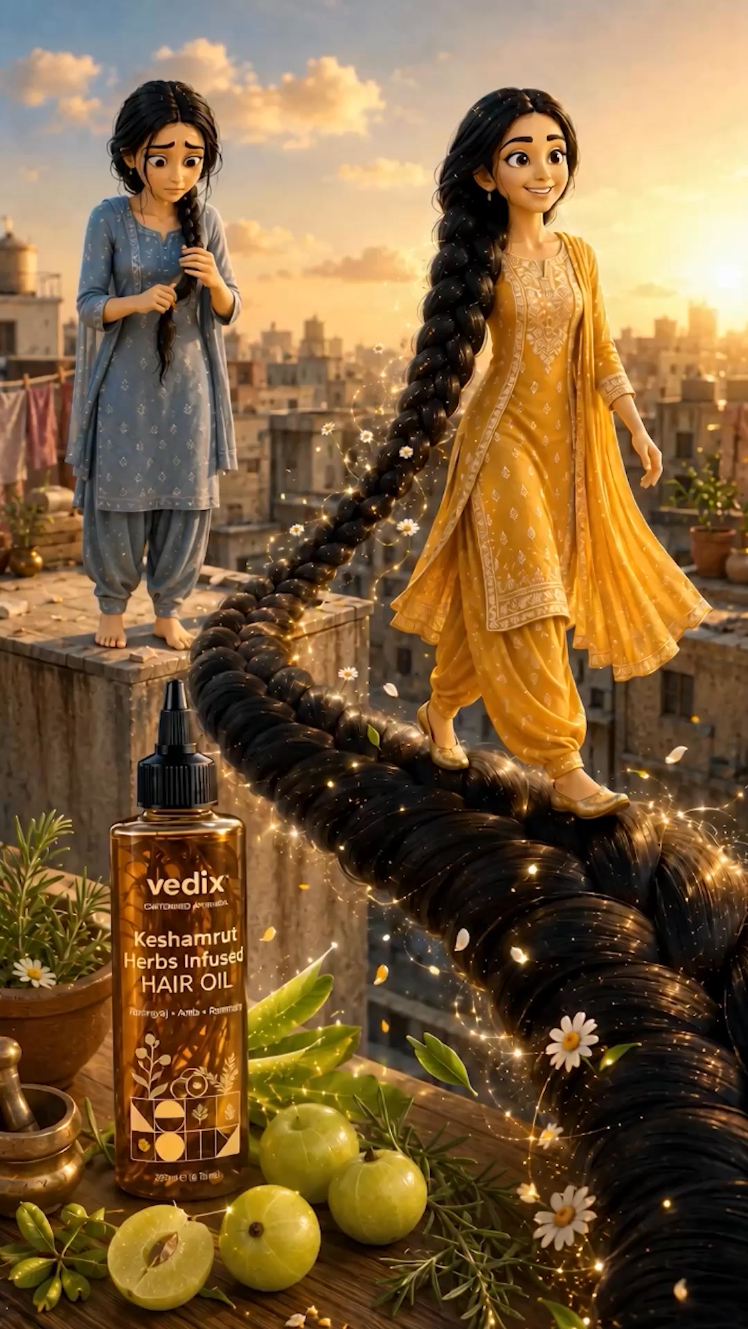 Vedix Facebook ad: Vedix Keshamrut 16+ Herbs Infused Hair Oil