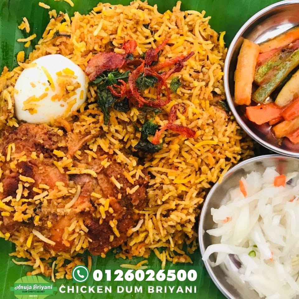 ANUJA Briyani Facebook ad: Anuja Briyani, Now Fully Takeaway & Delivery!