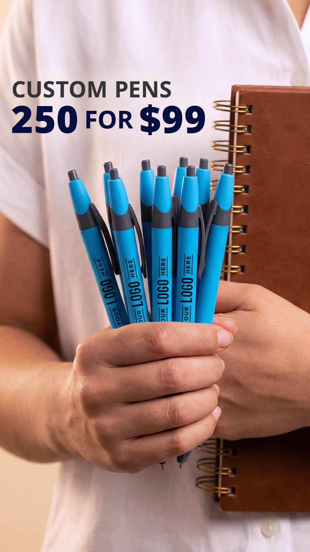 CafePress Facebook ad: 250 Custom Pens for $99