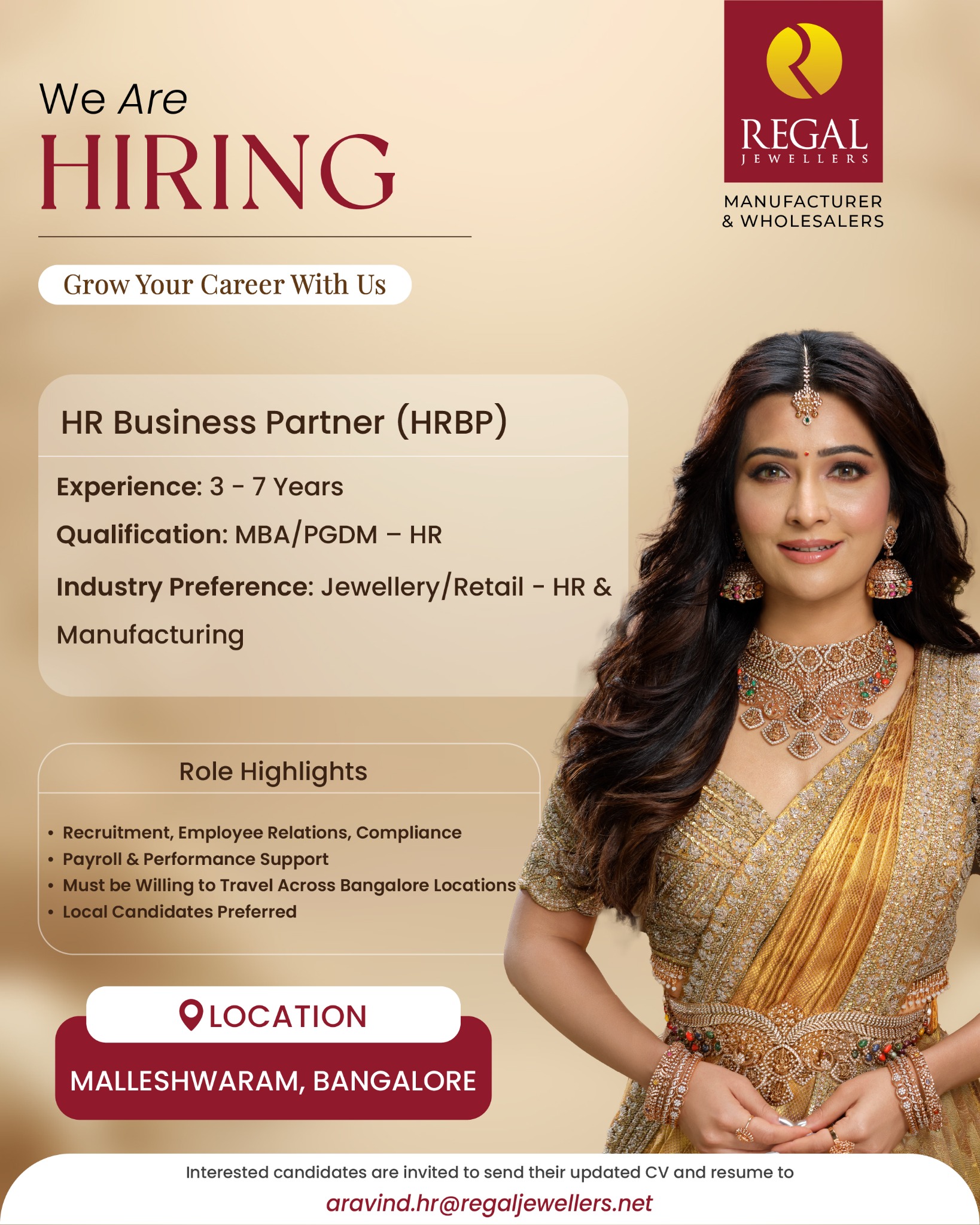 Regal Jewellers Facebook ad: We’re hiring