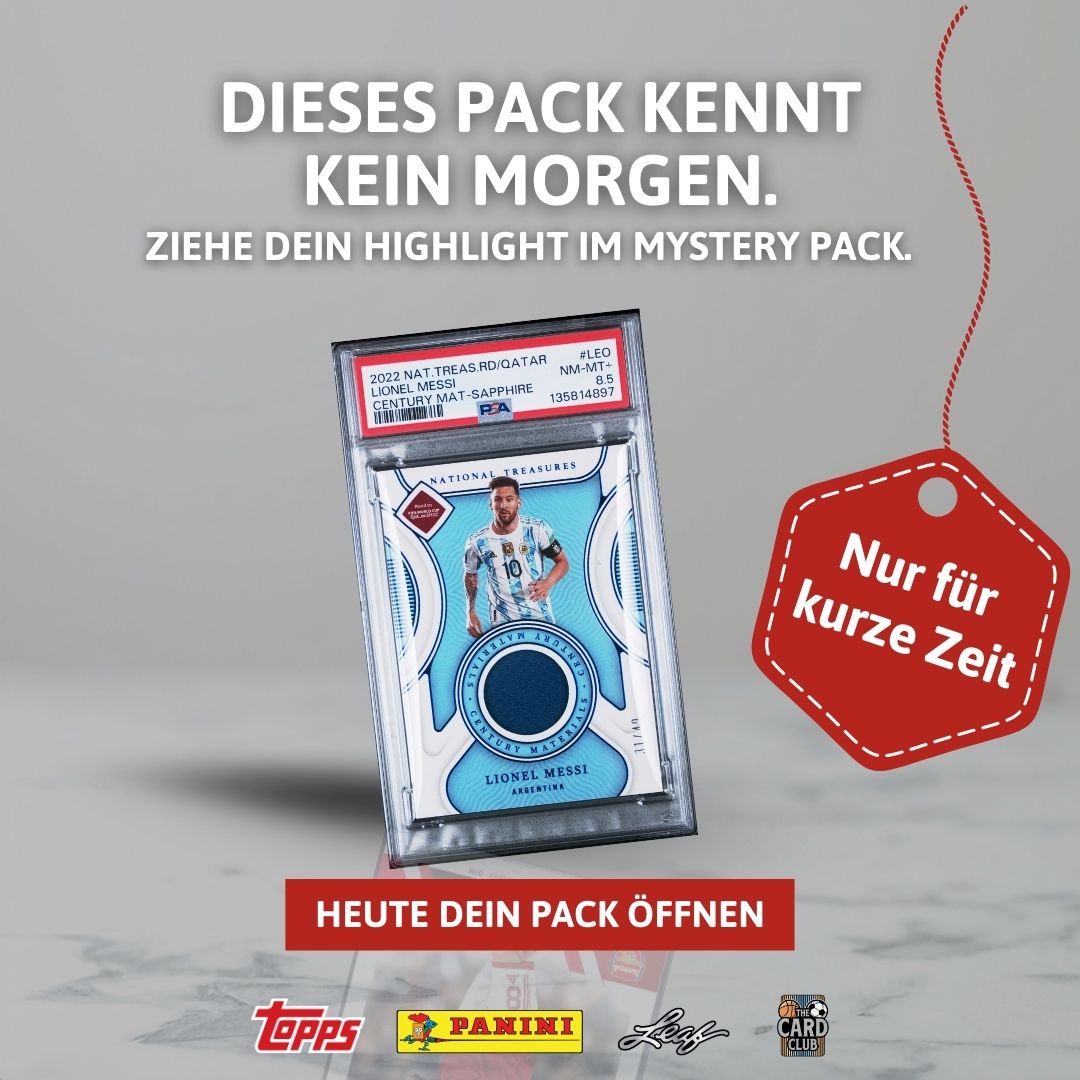The Card Club Facebook ad: Messi oder Ronaldo in JEDEM Pack