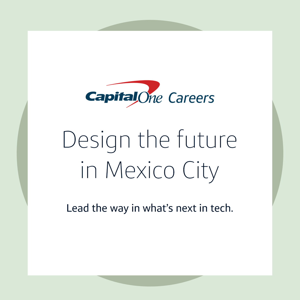 Capital One Careers Facebook ad: Grow your tech career here at Capital One