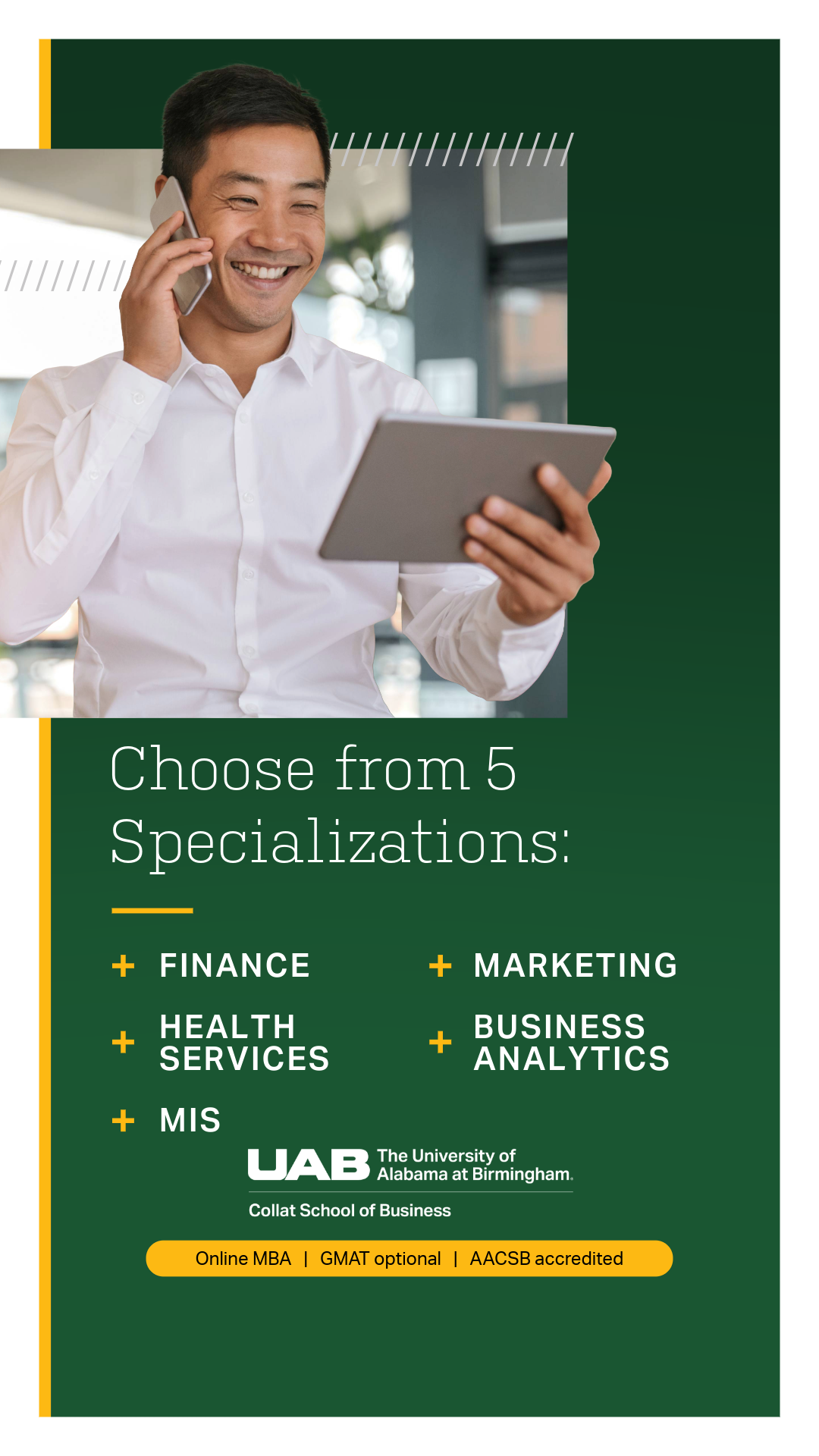 UAB Online Business Degrees Facebook ad from Nov 4, 2025