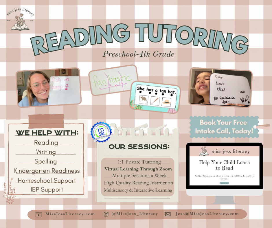 Miss Jess Literacy Facebook ad