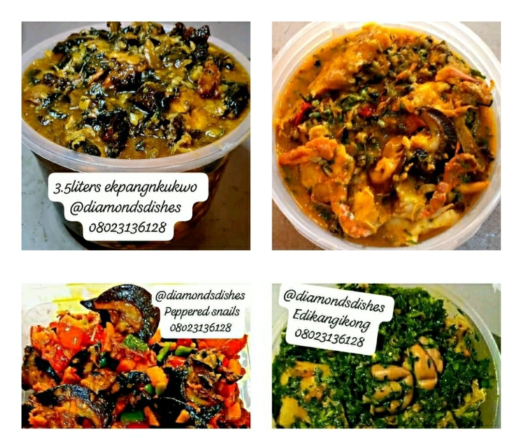 Diamonds Dishes Facebook ad: Seafood oha, Seafood afang, seafood Whitesoup, Seafood…