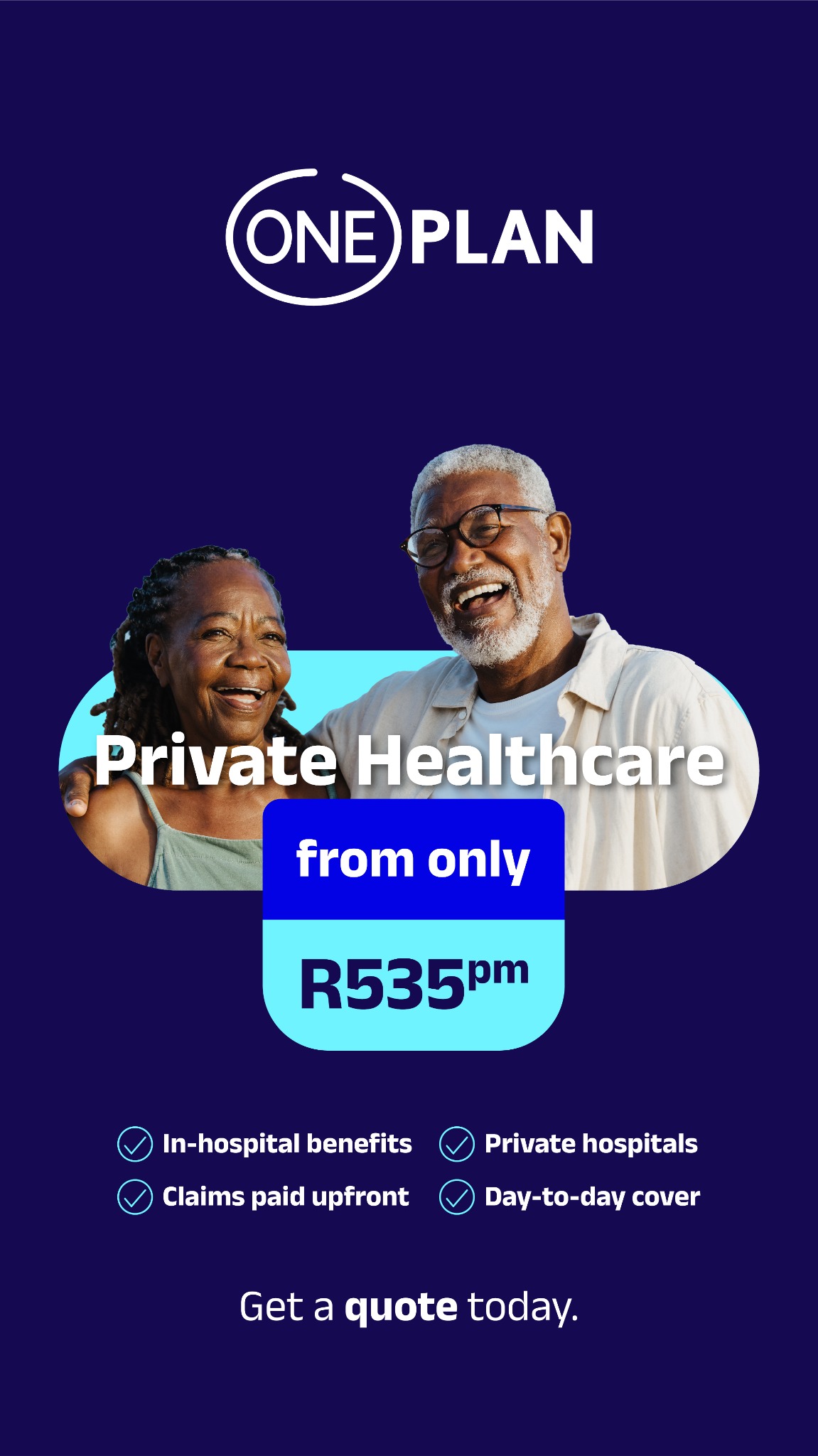 Oneplan Health Insurance Facebook ad: Private healthcare from R535