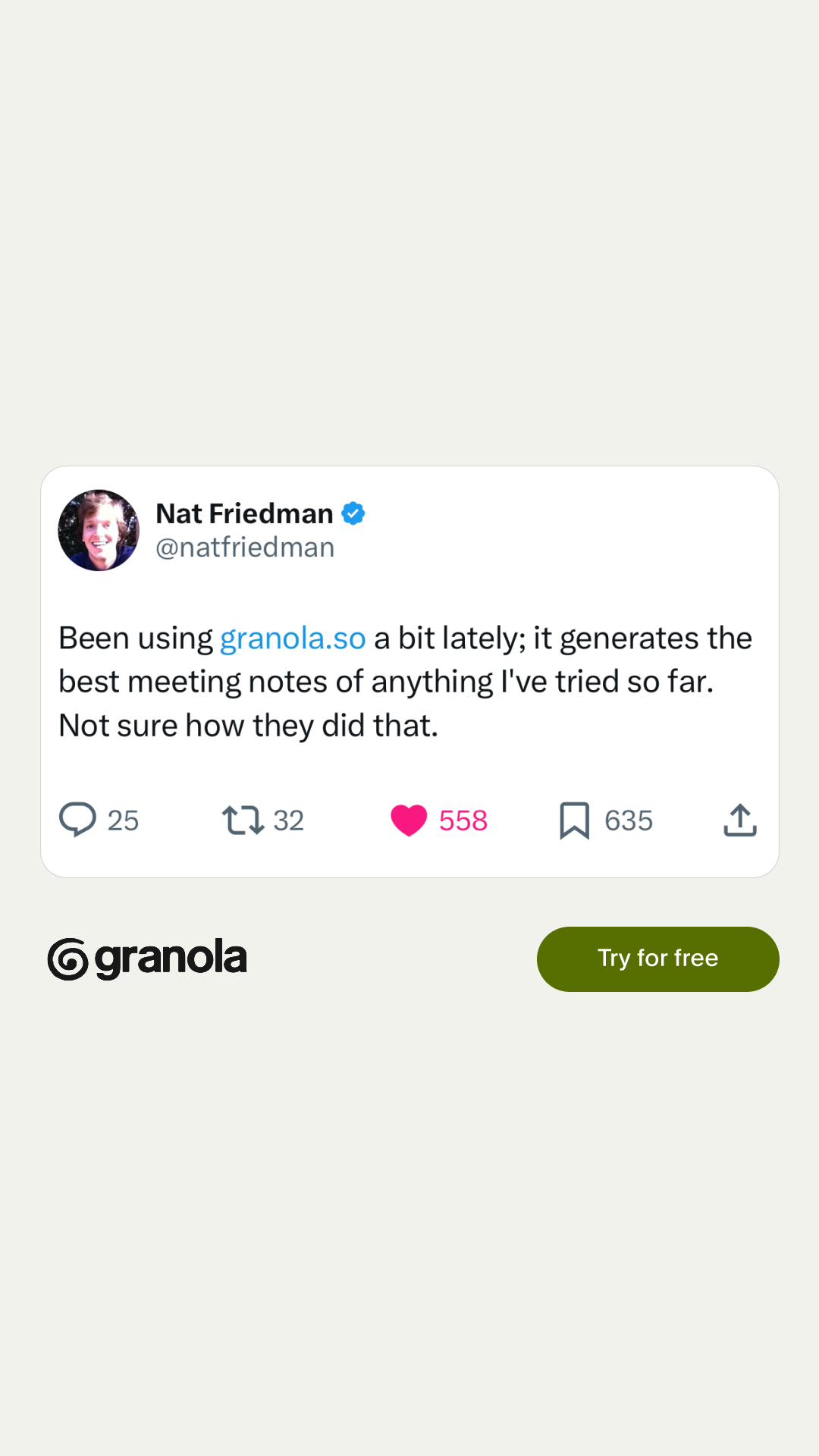 Granola ai Facebook ad
