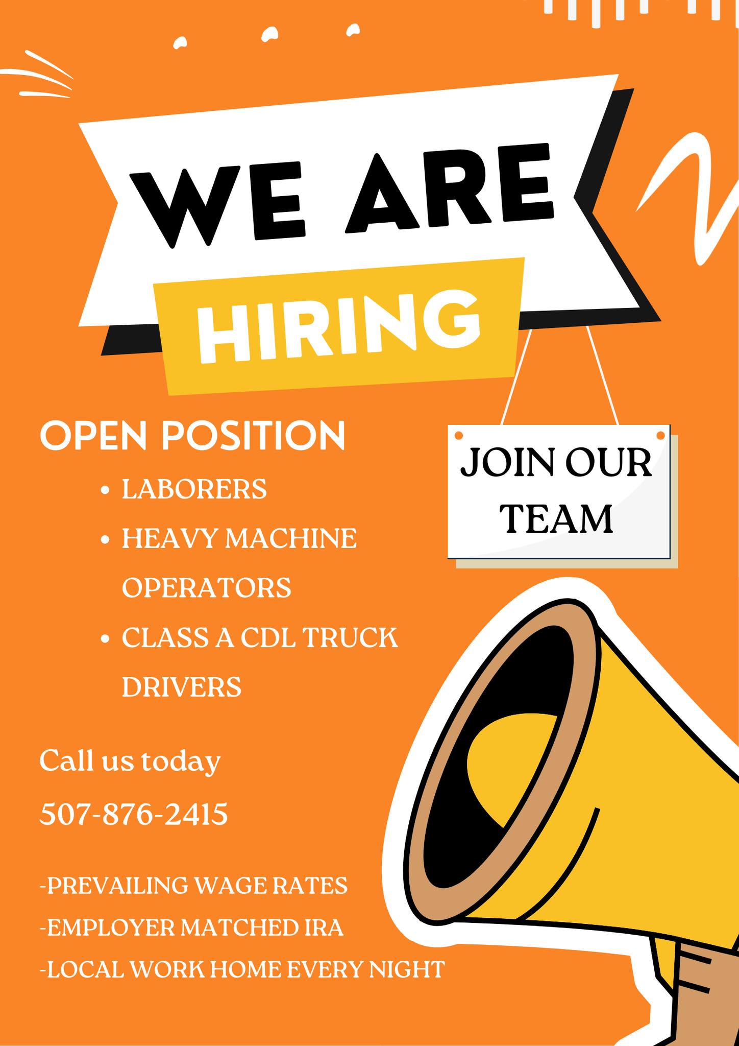 Edge Contracting, Inc. Facebook ad: NOW HIRING, JOIN OUR TEAM