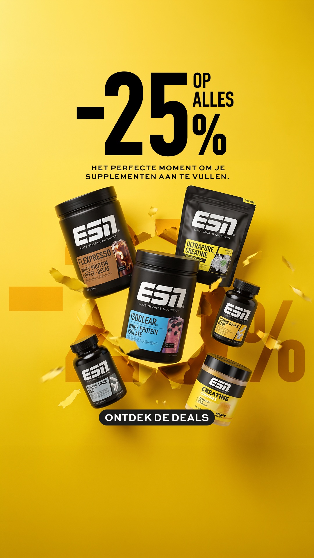 ESN Facebook ad: 25% op alles