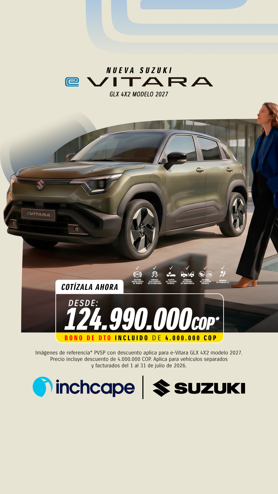 Suzuki Autos Colombia Facebook ad: nueva Suzuki e-Vitara.