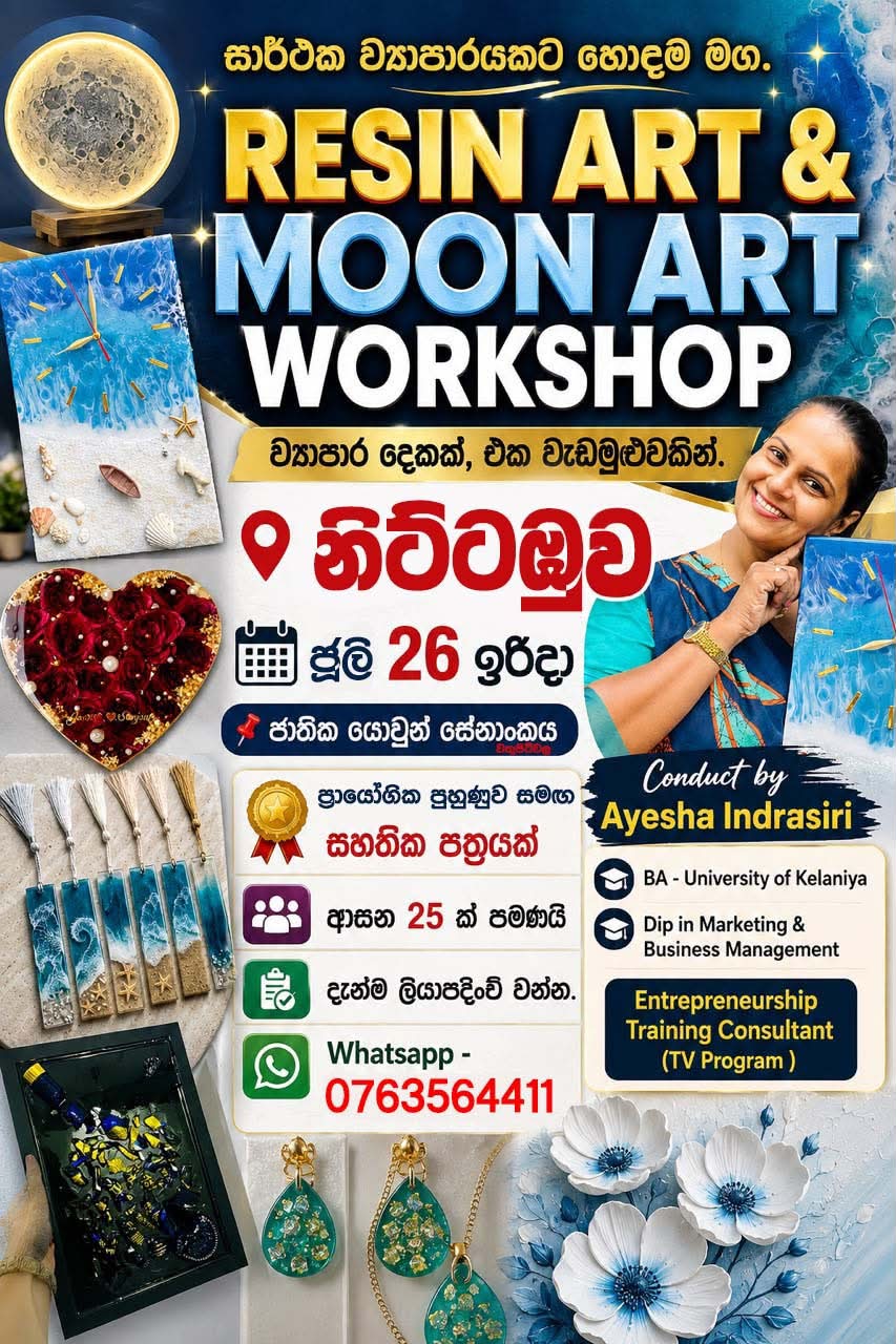 Fairy Ay Facebook ad: Resin Art & Moon Art Workshop