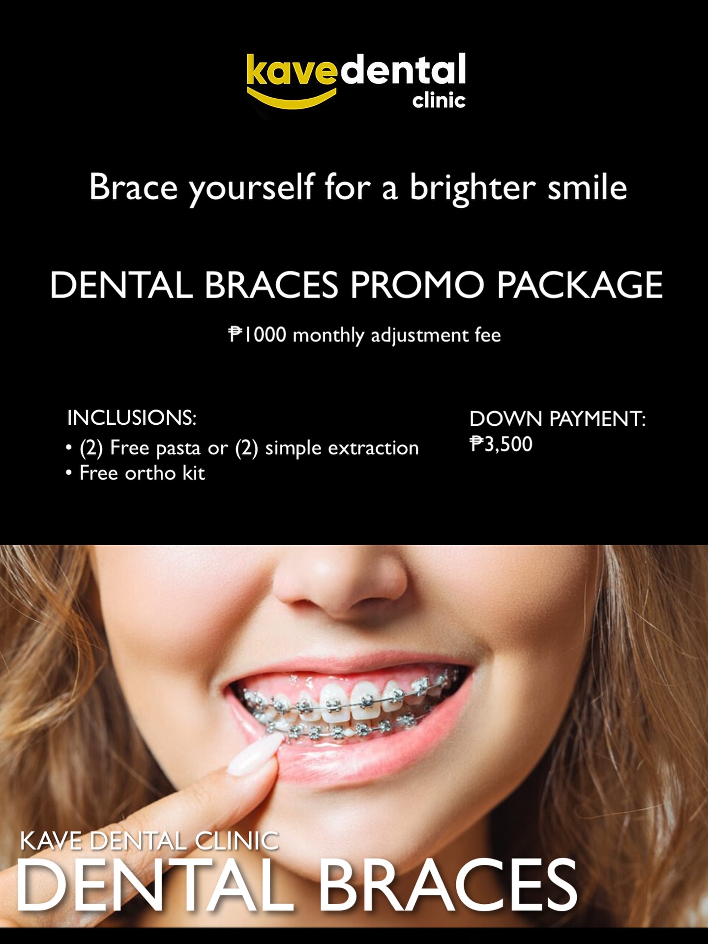 Kave Dental Clinic Facebook ad: Straighten your smile with confidence!