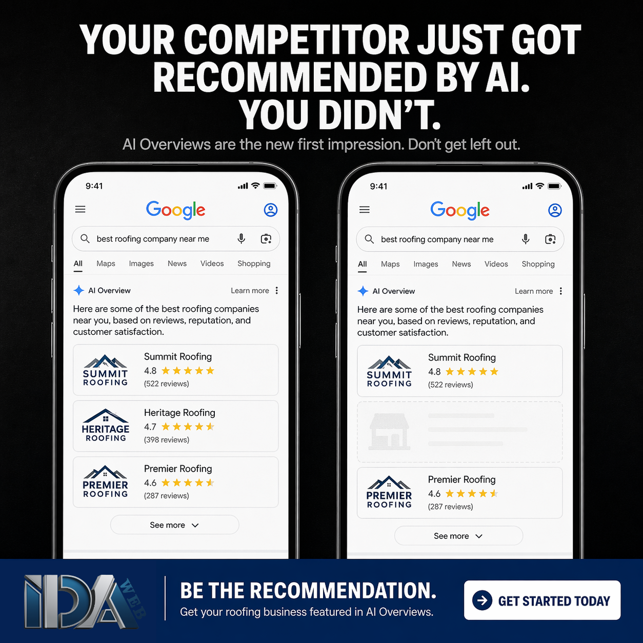IdaWeb Premier Facebook ad: We Are Waiving Your $5,000 Website Fee.