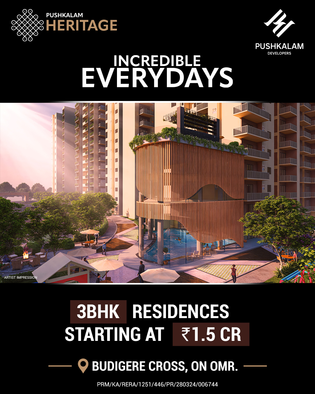 Pushkalam Developers Facebook ad from Jul 6, 2026