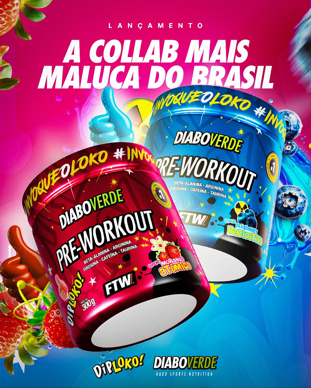 FTW Fitoway Labs Facebook ad: Diabo Verde Pre-Workout Dip Loko é o choque…