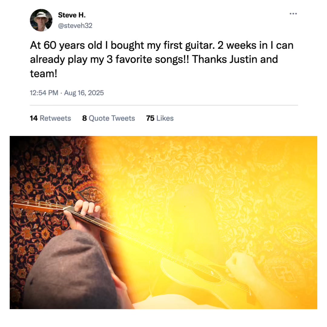 Musopia Apps Facebook ad: Learn to Play with the Highest-Rated Guitar Lessons…