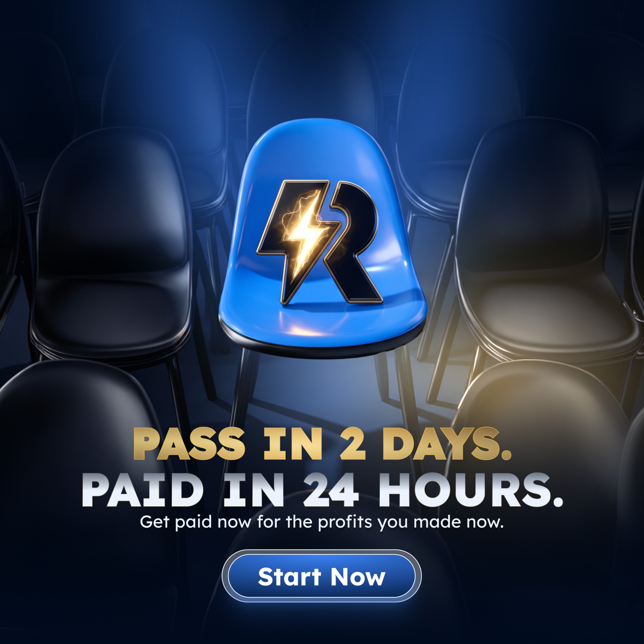 Myfundedfutures Facebook ad: Trade your way. Get paid faster. Code: MFFU