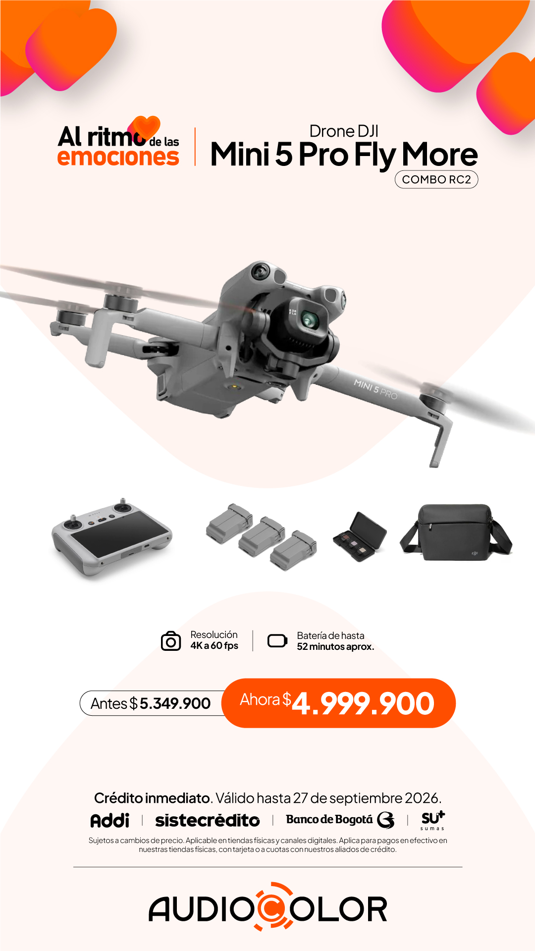 AUDIO COLOR Facebook ad: Drones profesionales al mejor precio en Audio Color.
