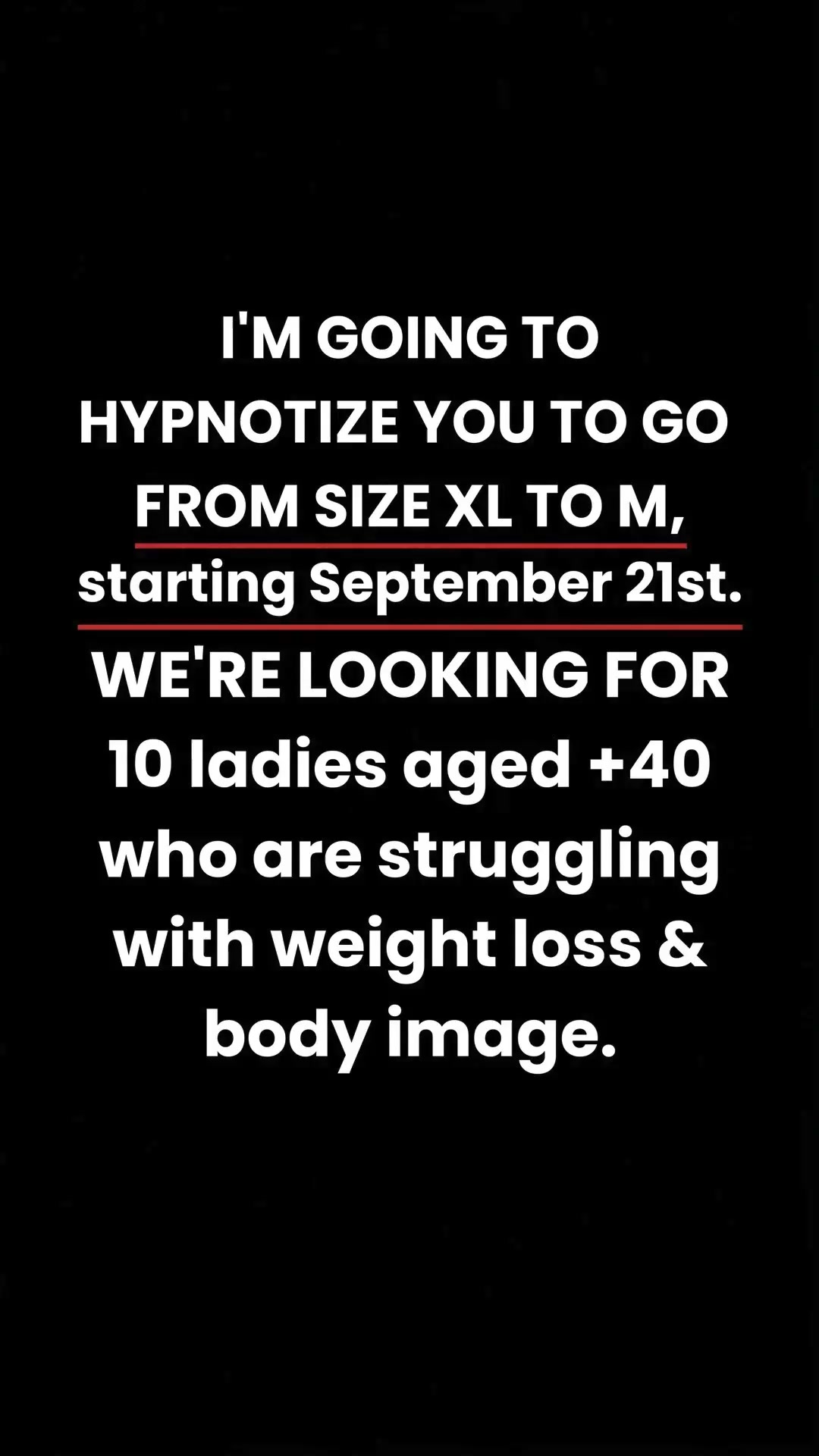 Hypnozio: power of hypnotherapy Facebook ad: Overcome Weight Challenges