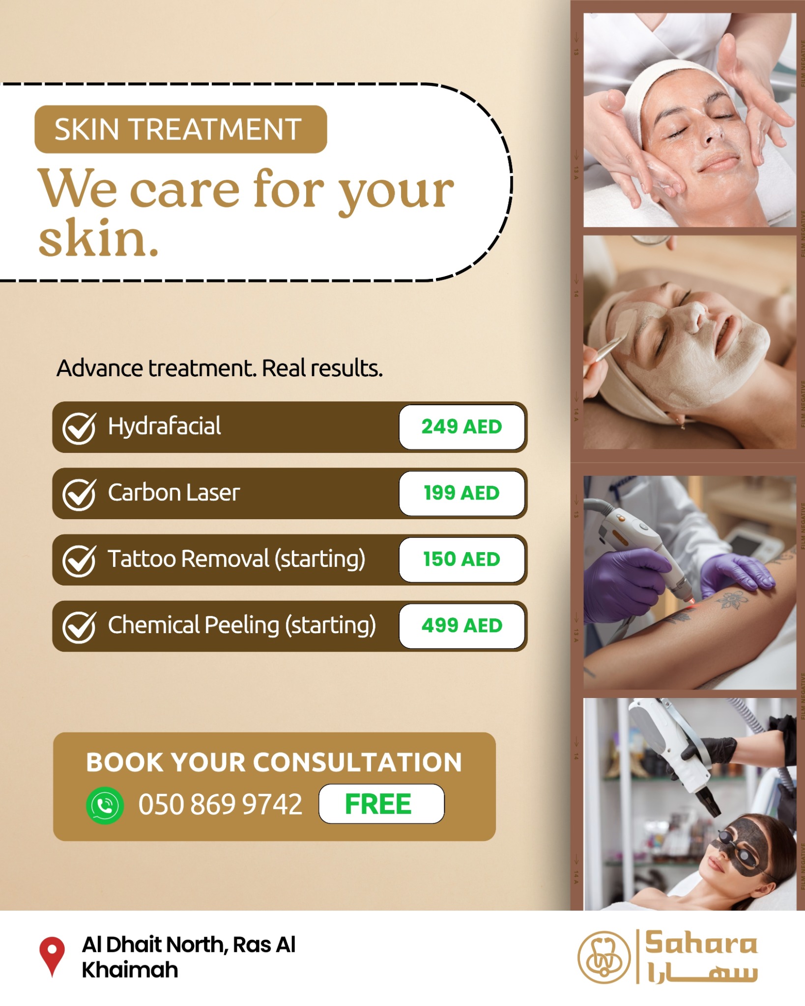 Sahara Clinics Facebook ad