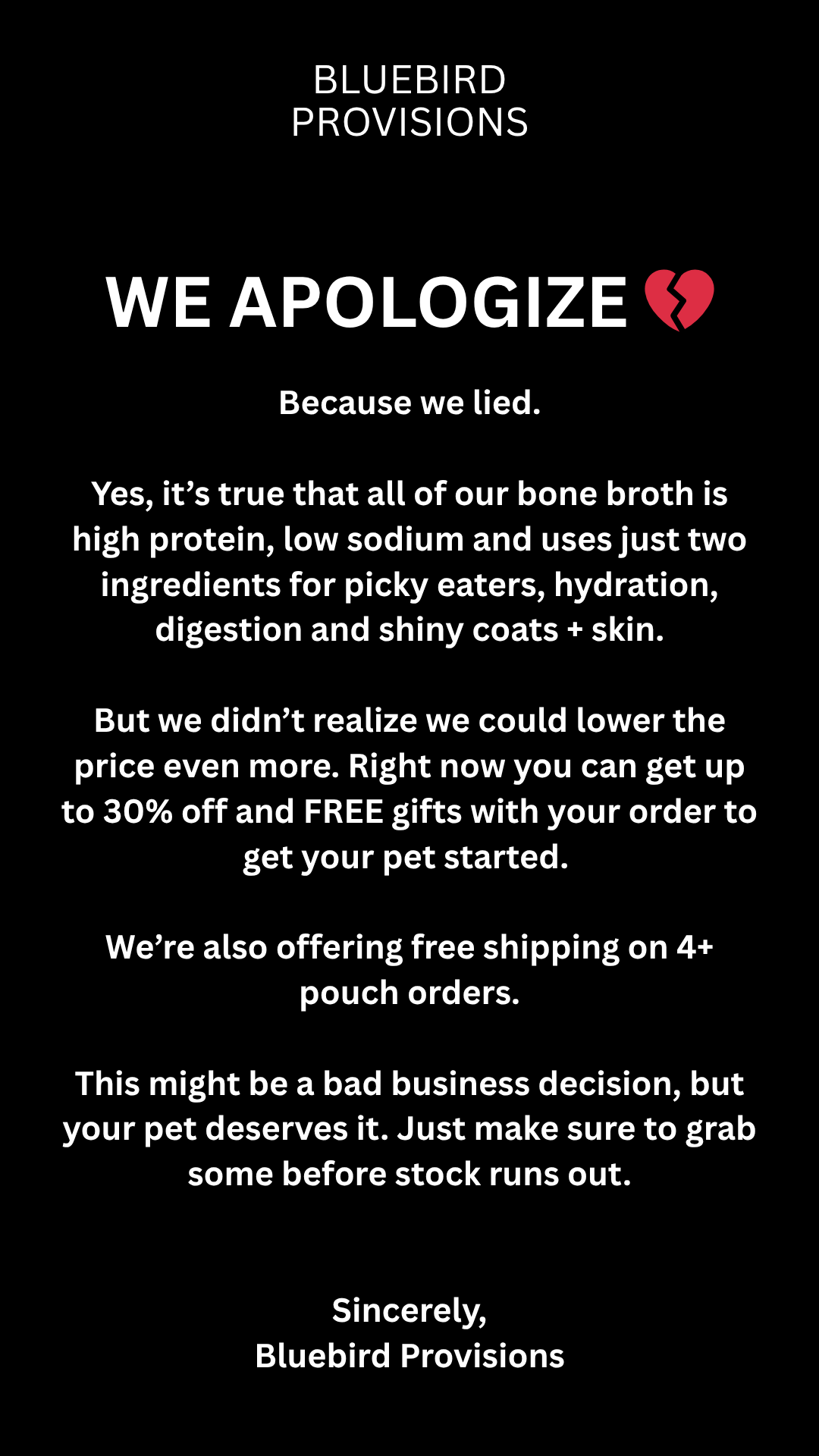 Bluebird Provisions Bone Broth Facebook ad
