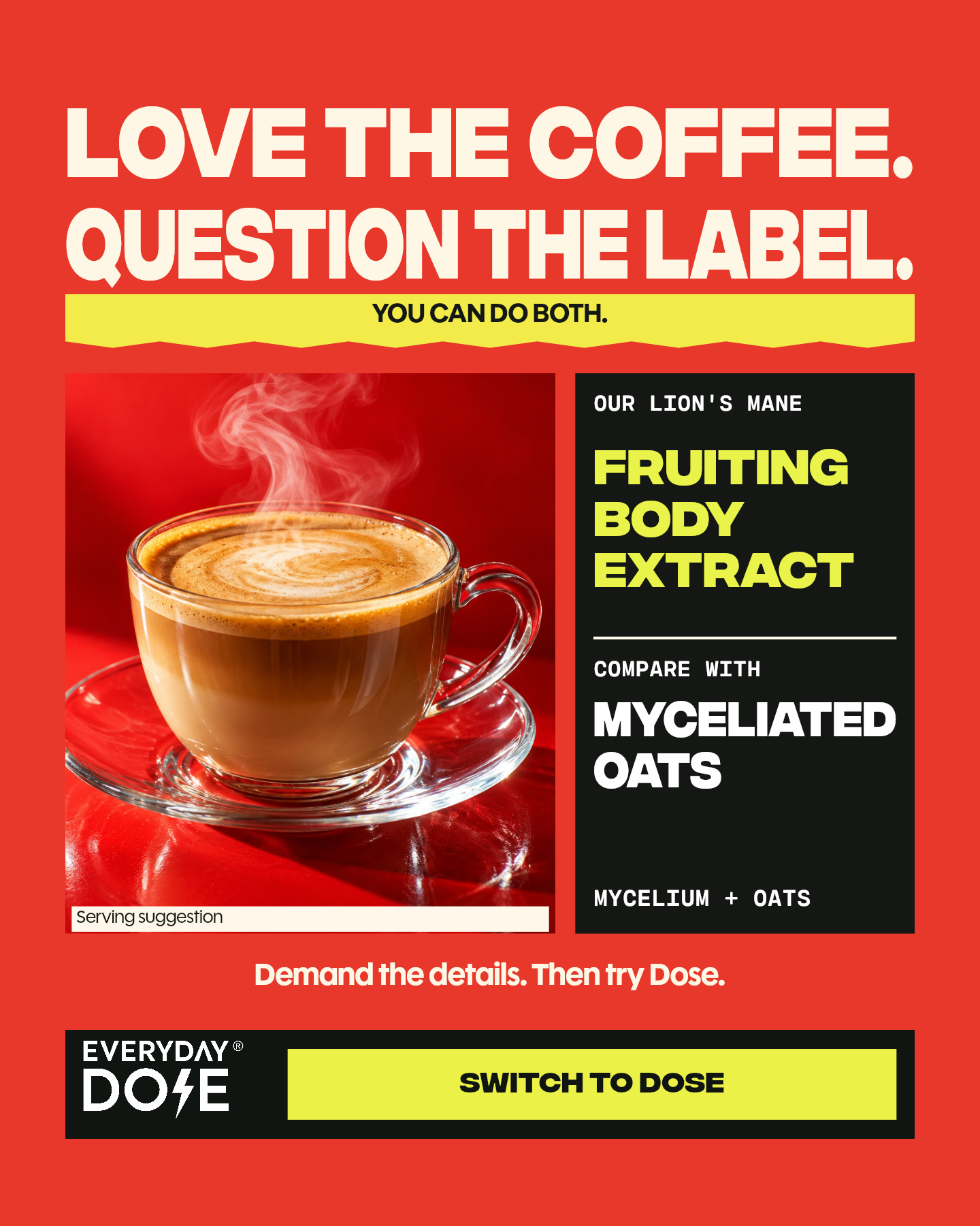 Everyday Dose Facebook ad: Pour Yourself Coffee That Does More