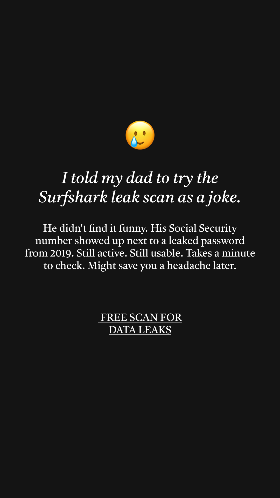 Surfshark Facebook ad