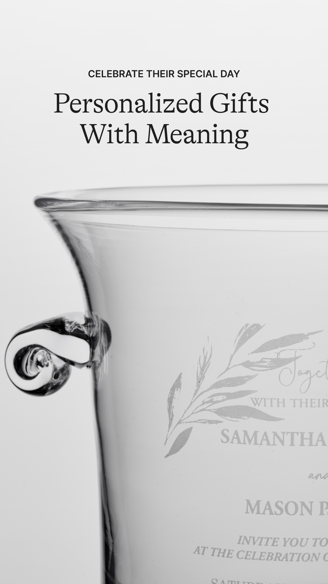 Simon Pearce Facebook ad: A Gift of Personalization
