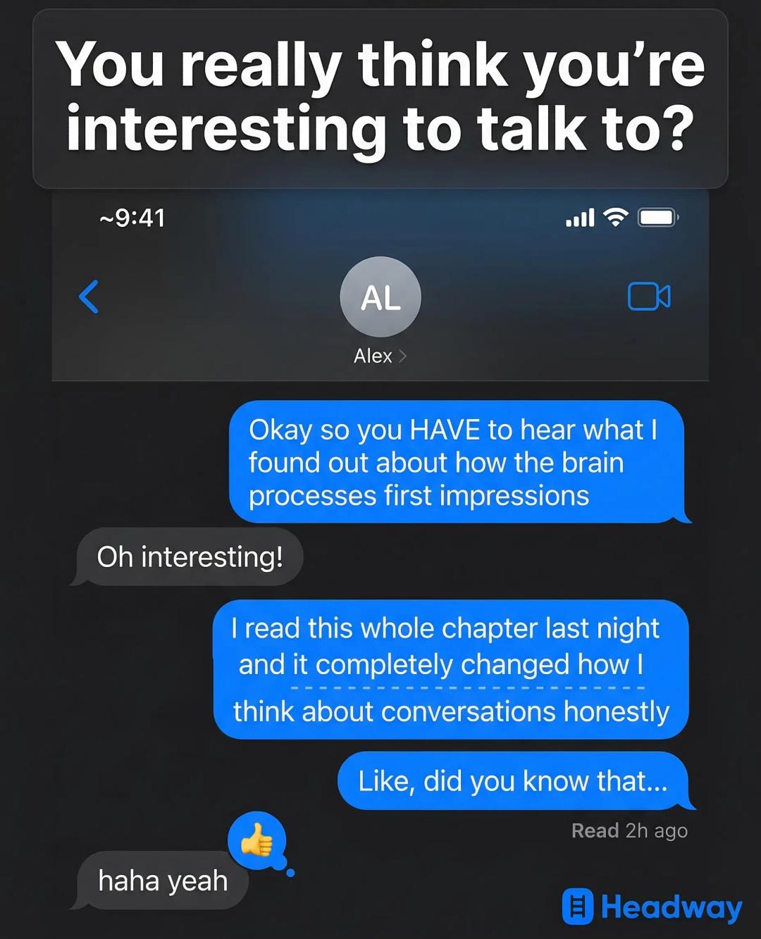 Headway App Facebook ad