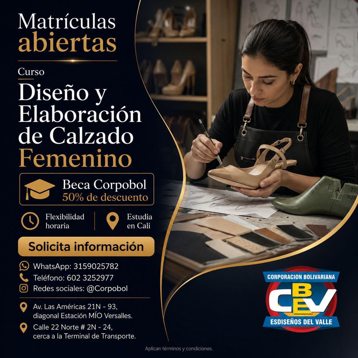 CORPOBOL Facebook ad: Diseña Tu Propio Calzado Femenino