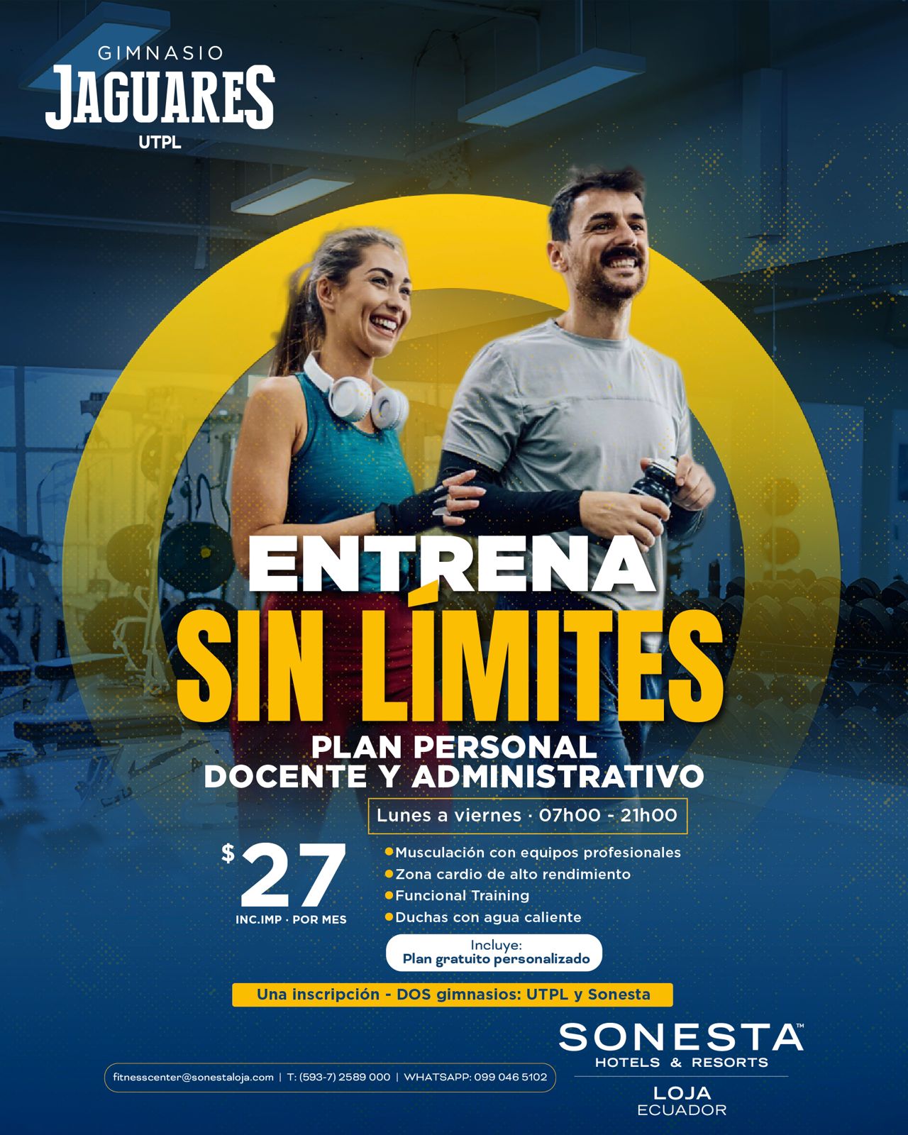 Sonesta Hotel Loja Facebook ad: Entrena sin límites y a tu ritmo