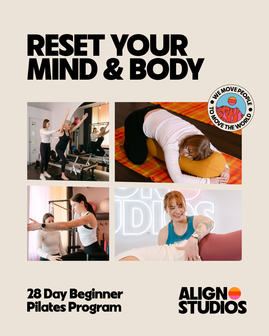 Align Studios Facebook ad: Move Better in 28 Days