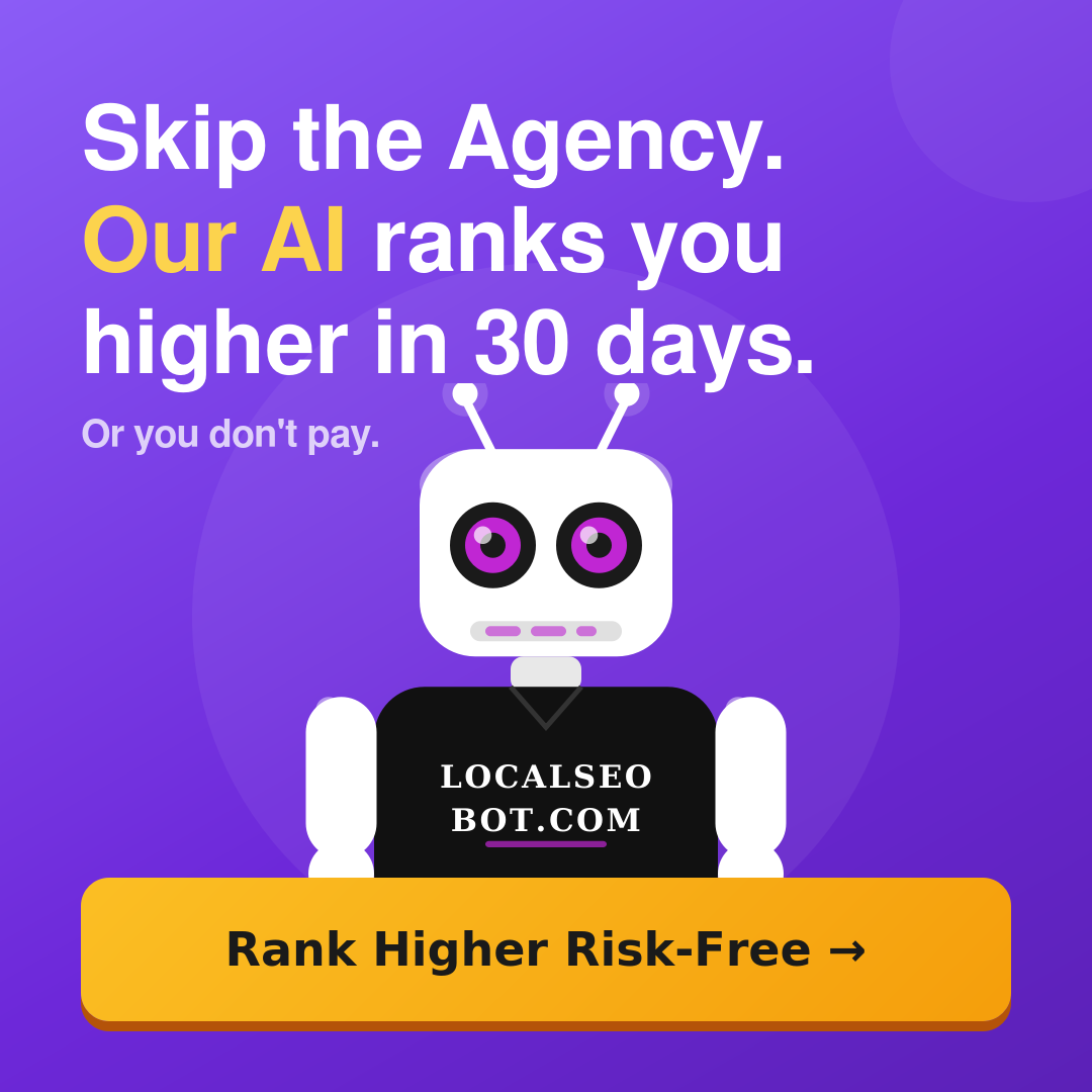Local SEO Bot Facebook ad: Rank higher or don't pay