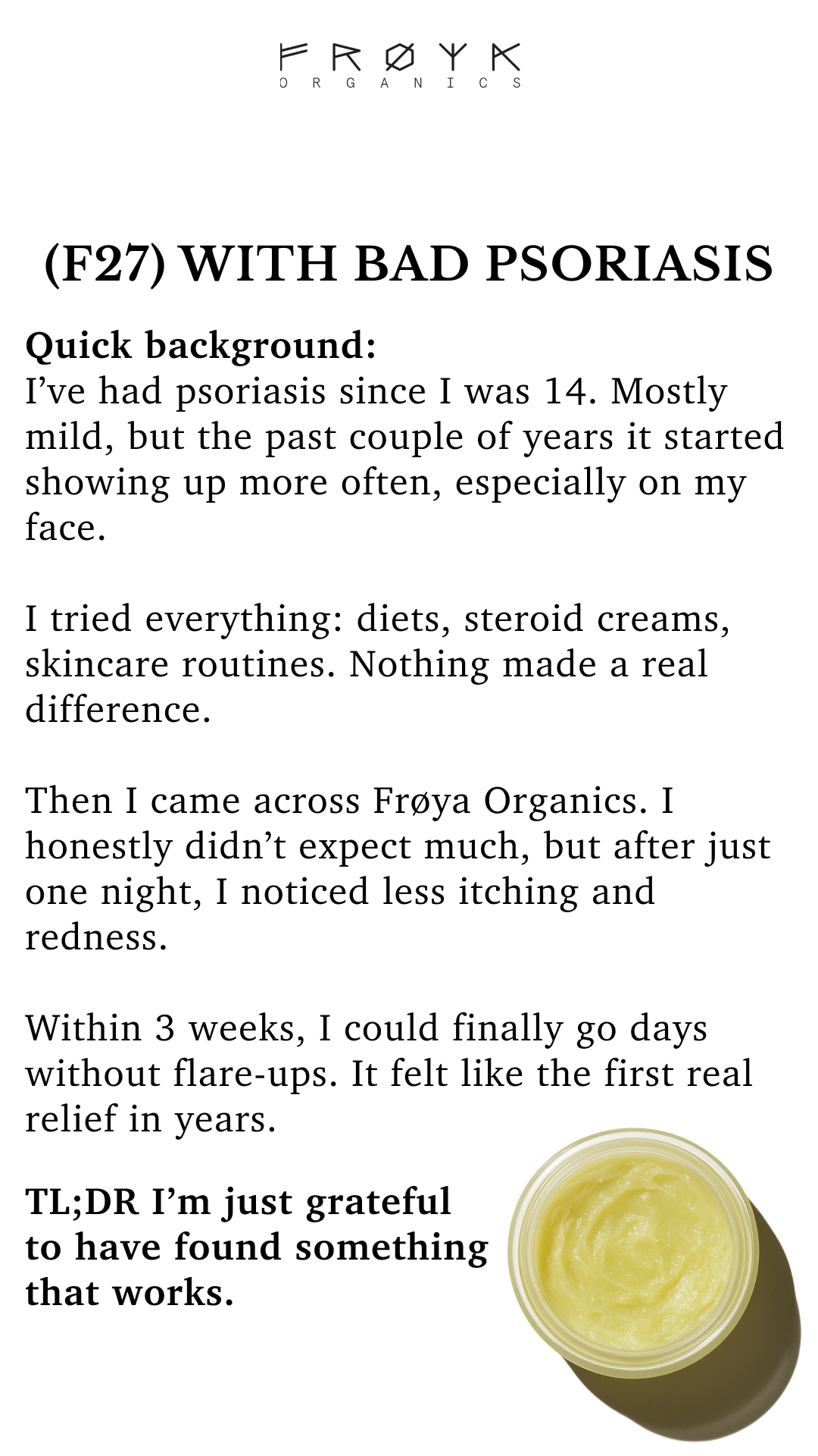 Frøya Organics Facebook ad
