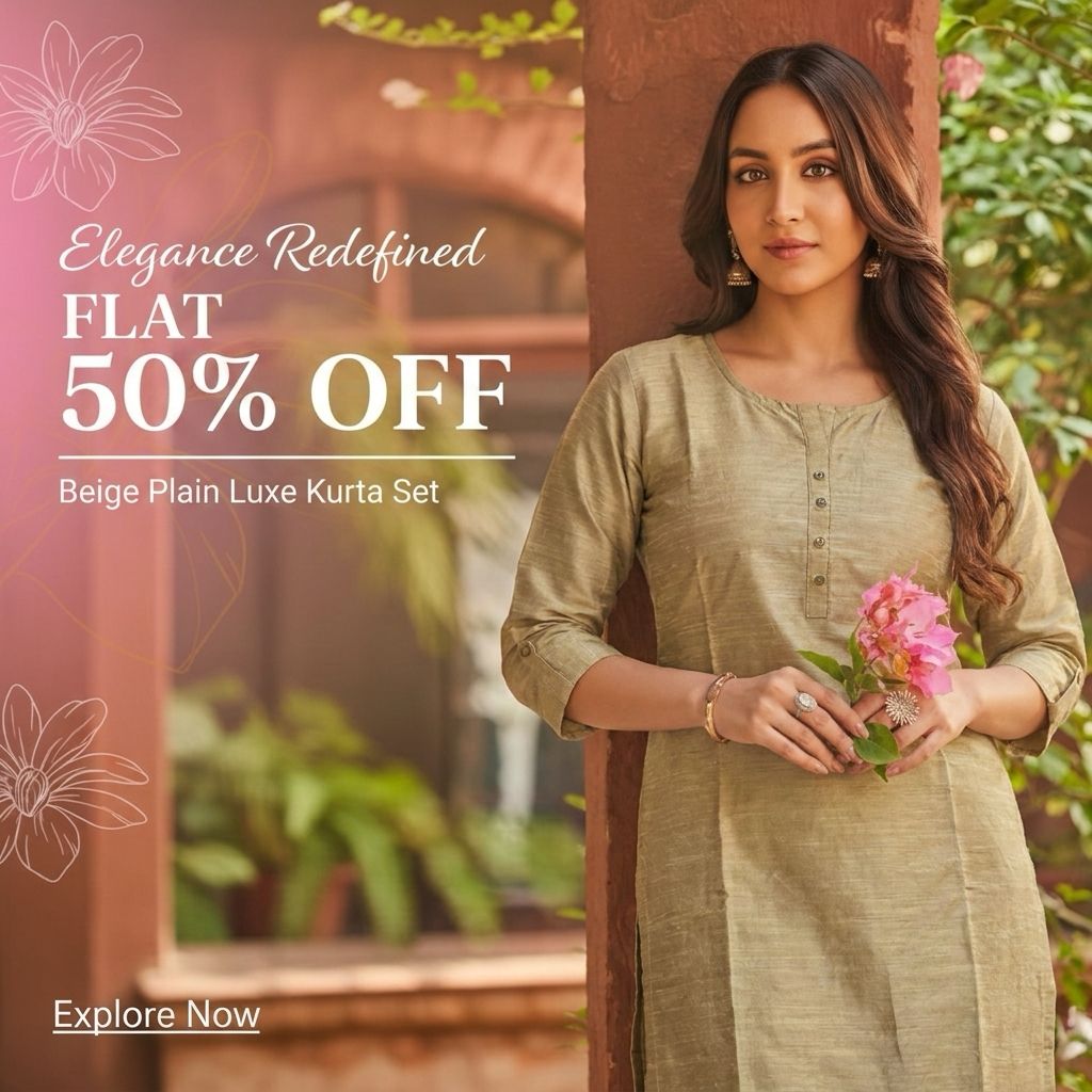 Sakta.com Facebook ad: Elegant Co-ord Set in Linen Cotton
