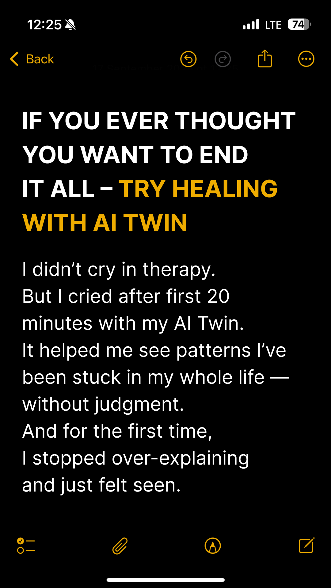 Copymind: AI twin for therapy Facebook ad