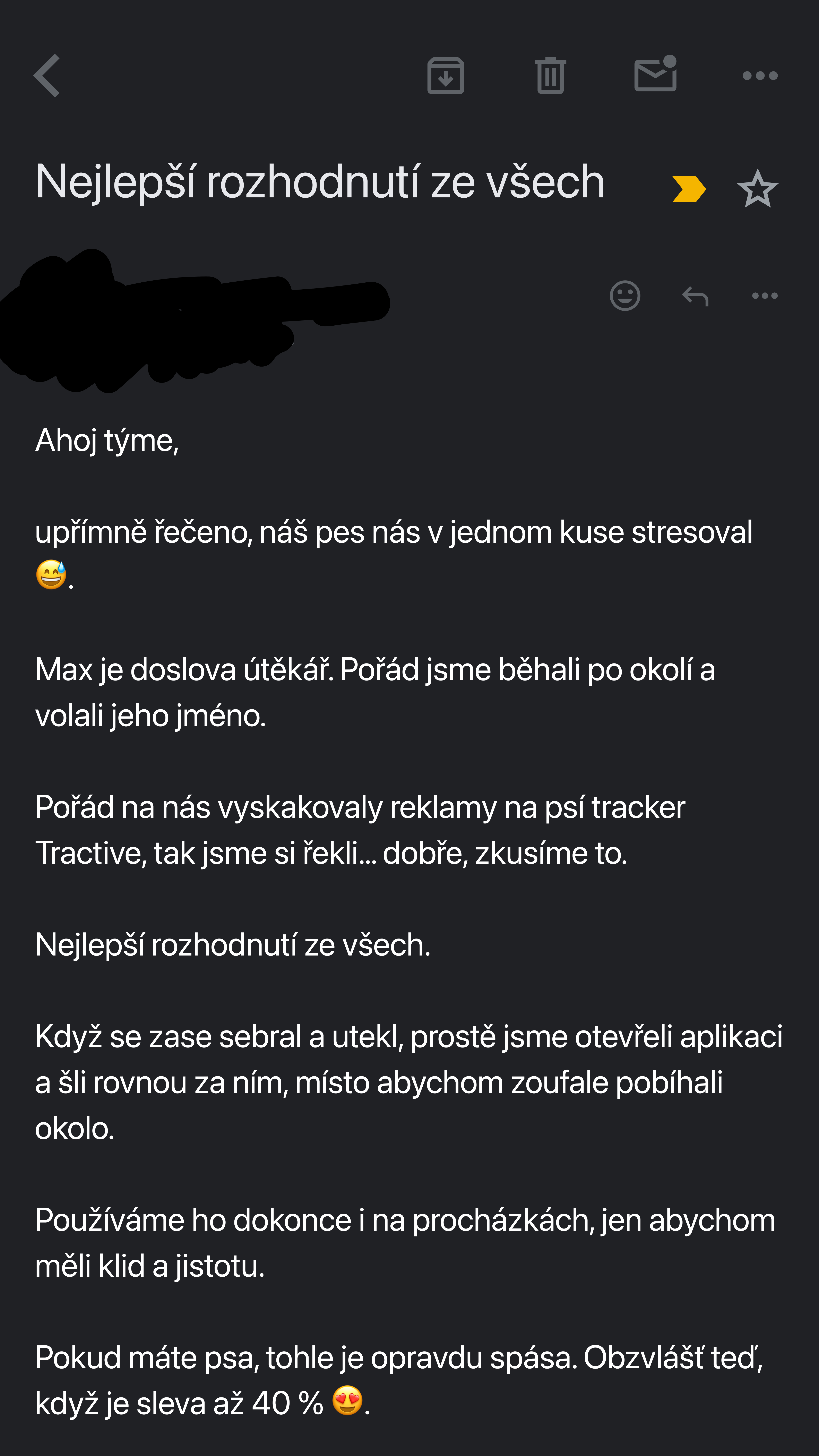 Tractive Facebook ad