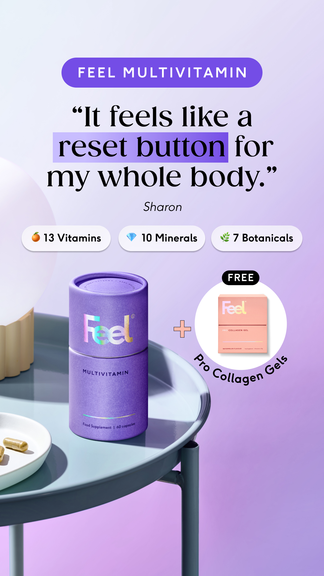 Feel Facebook ad: FREE Pro Collagen Gels