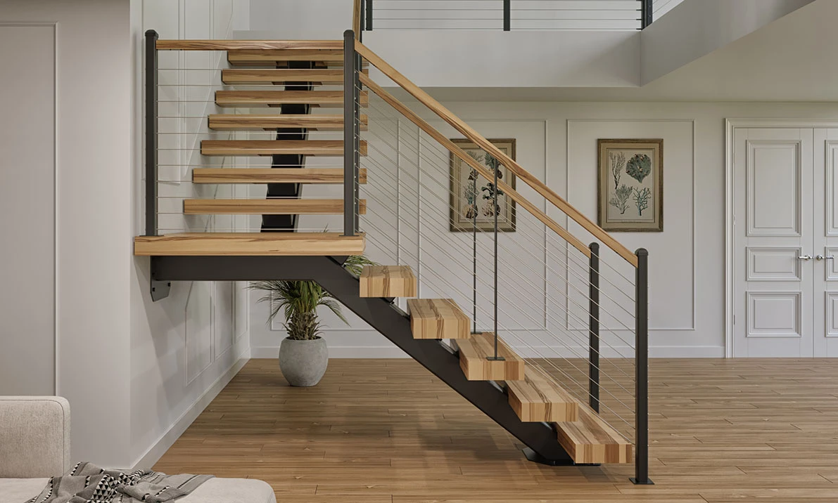 Benoit Barette Facebook ad: Fabrication d'escalier sur mesure | Bois & acier - Rampe…