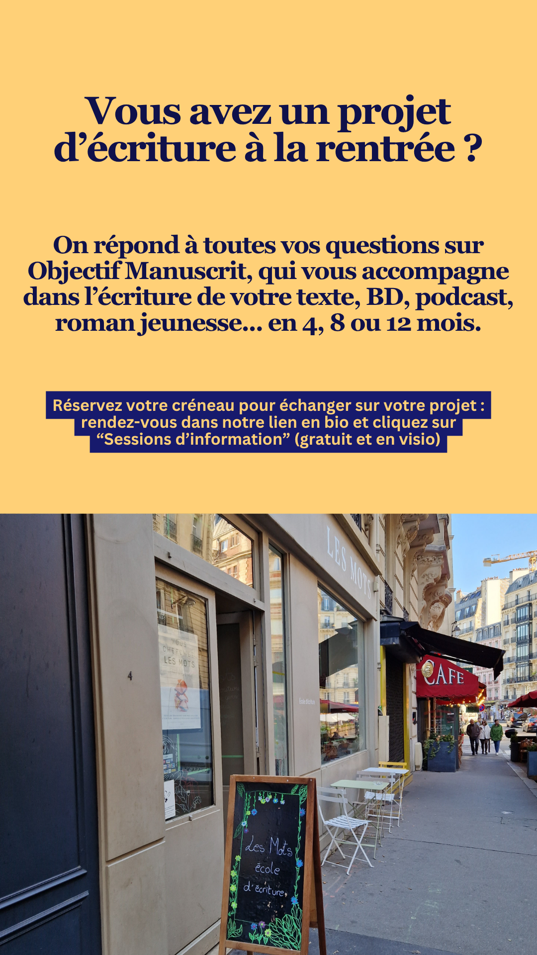 Les Mots Facebook ad: Un projet d'écriture?