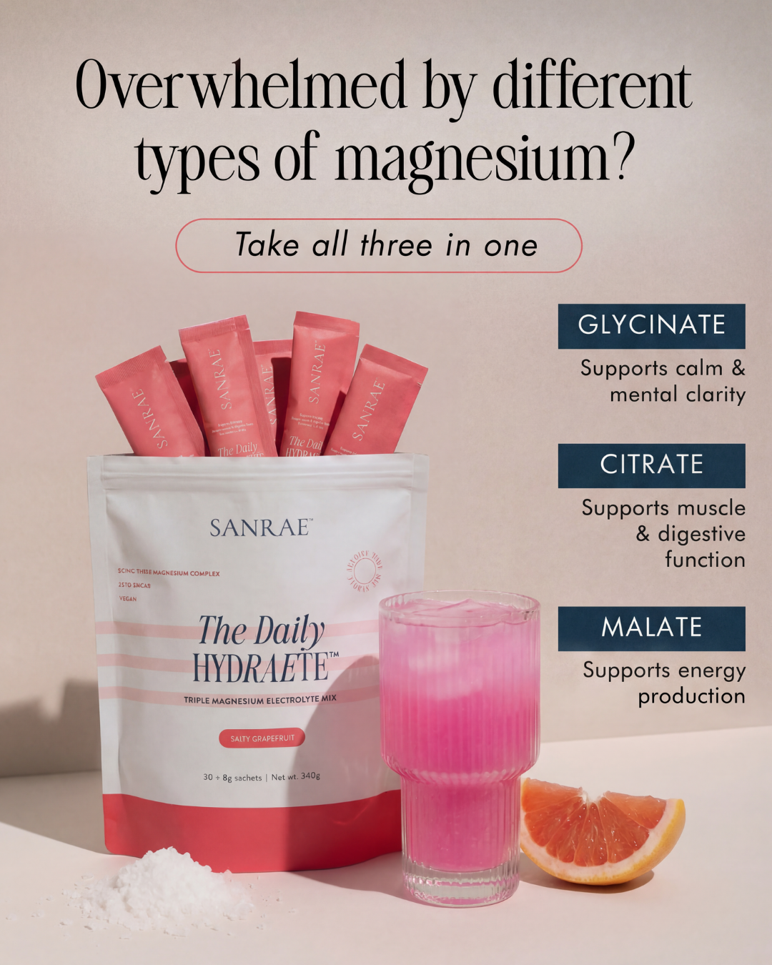 Sanrae Wellness Facebook ad: Taking magnesium but not feeling it?