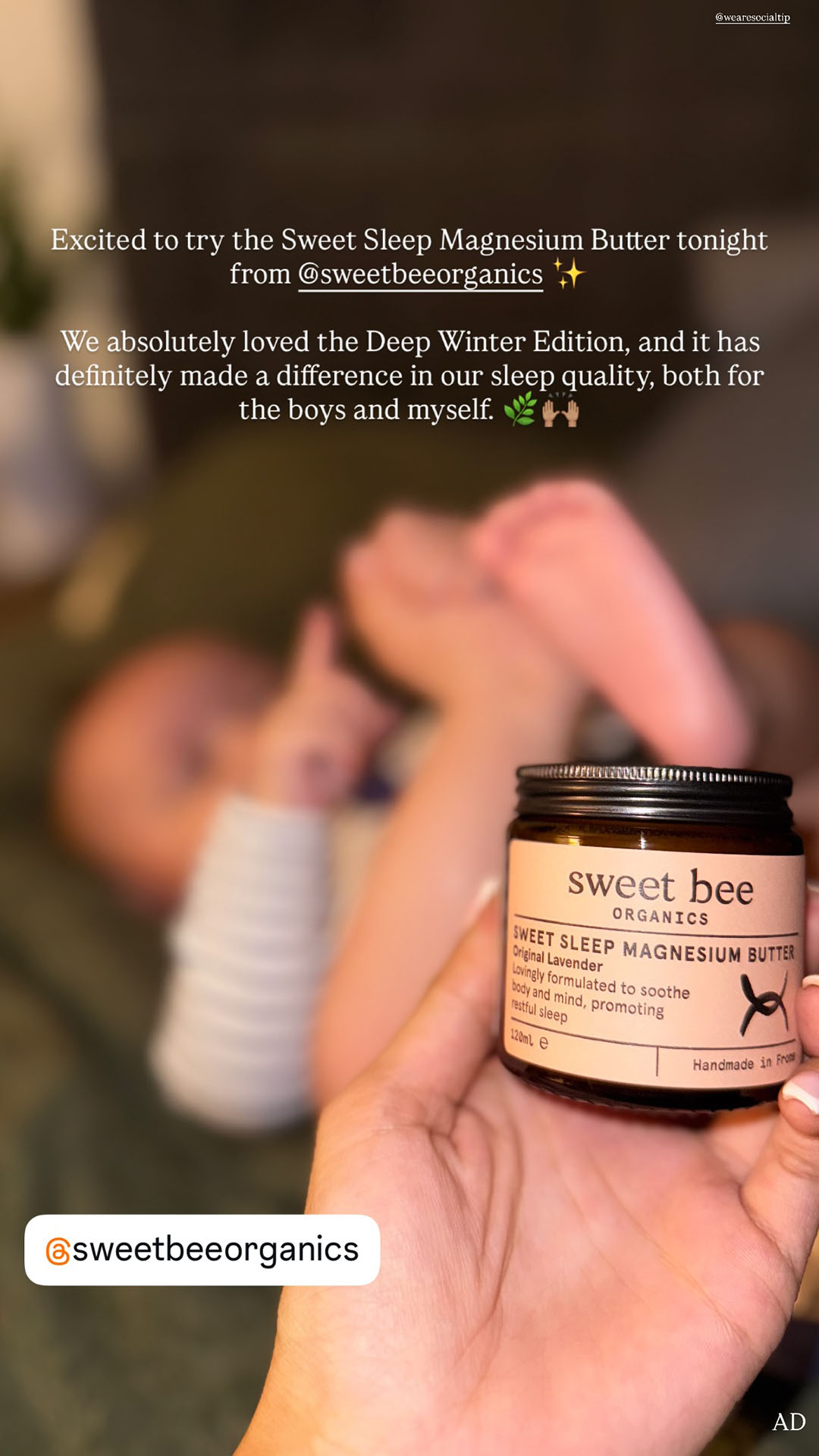 Sweet Bee Organics Facebook ad