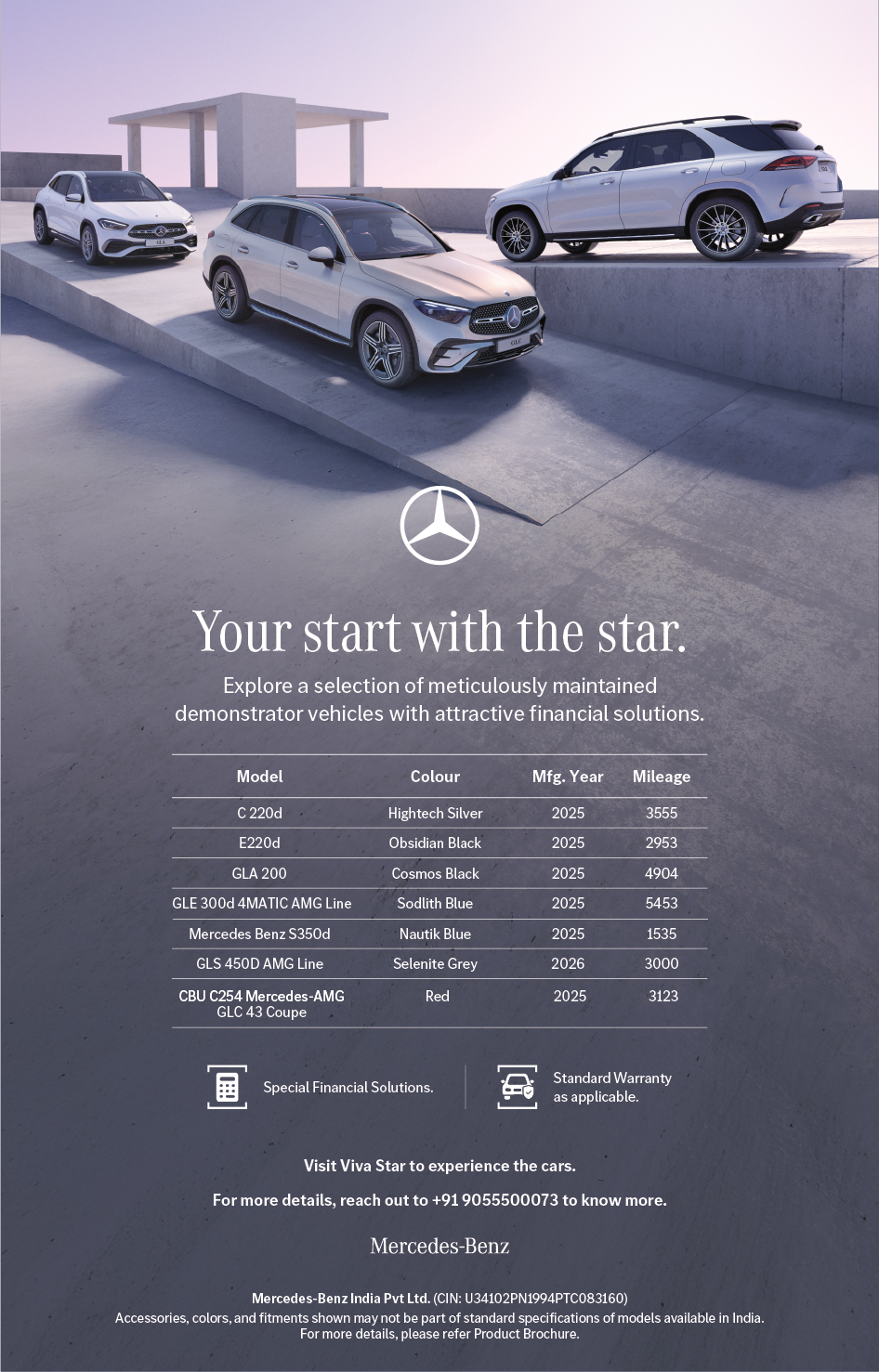 Mercedes-Benz Viva Star Facebook ad: Explore Mercedes-Benz, Enquire Now