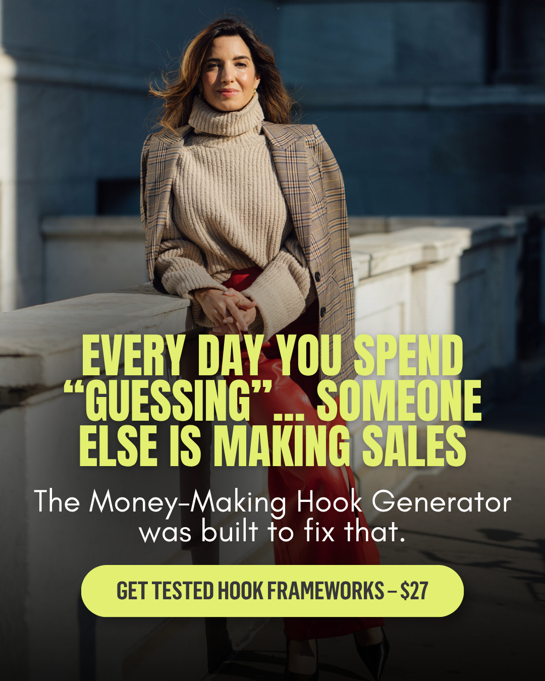 Marie Forleo Facebook ad: Make more sales with strong hooks!