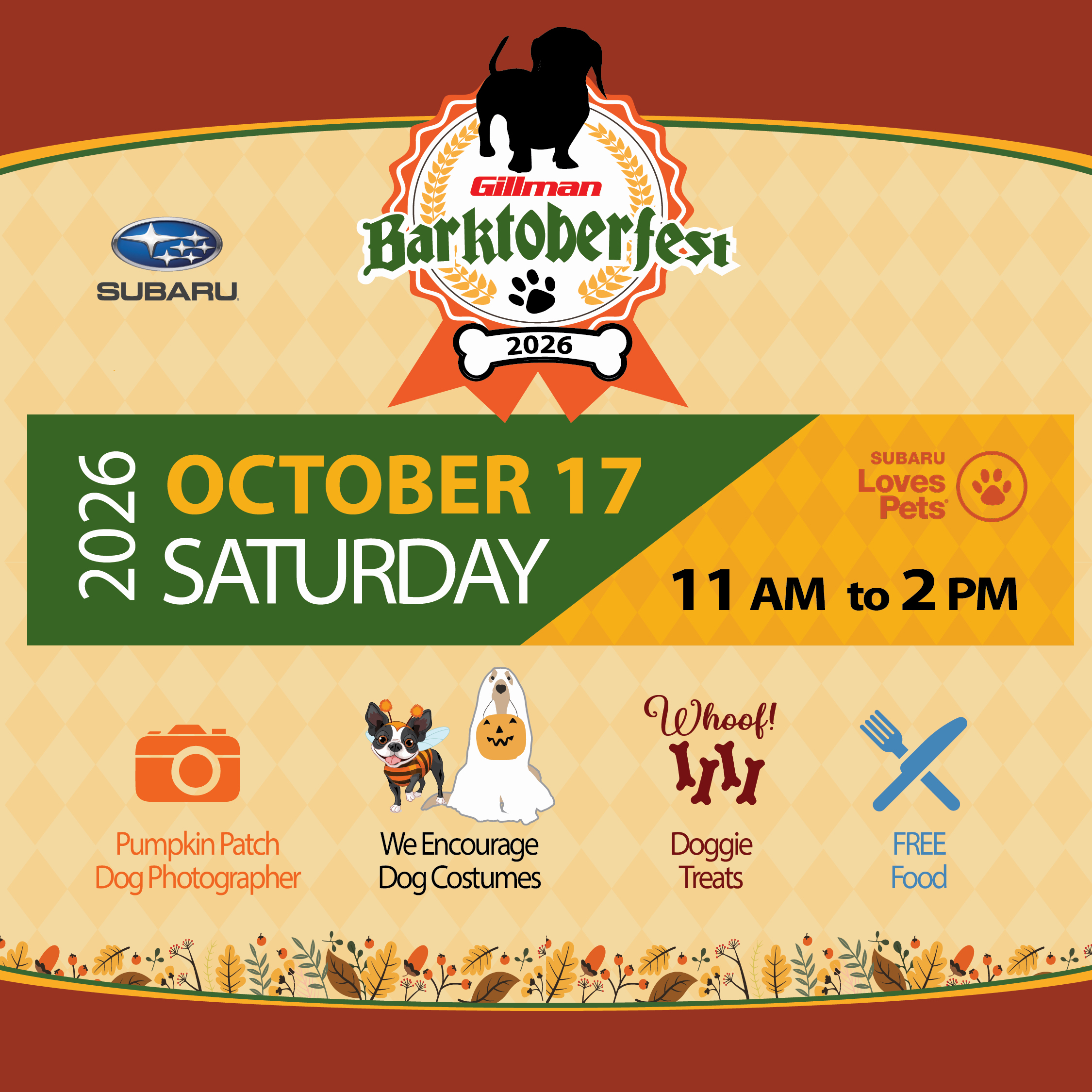 Gillman Subaru Southwest Facebook ad: Barktoberfest at Gillman Subaru Houston
