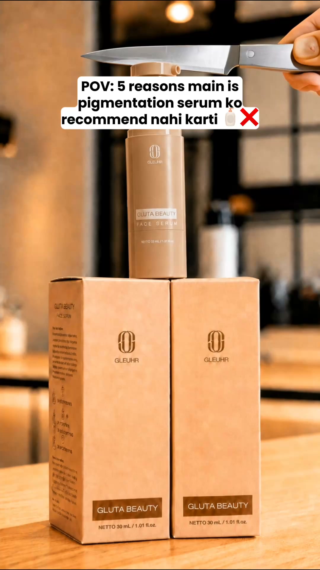 Gleuhr Skin Facebook ad: 8 actives, 3 layers deep