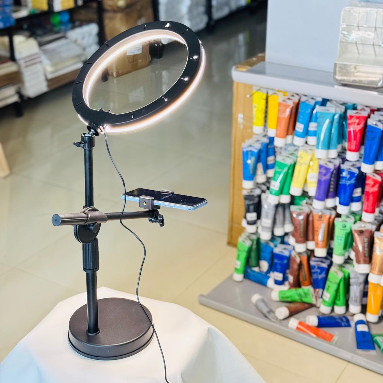 Ahbab.com.bd Facebook ad: Multifunctional Phone Stand with Ring Light, Perfect for…