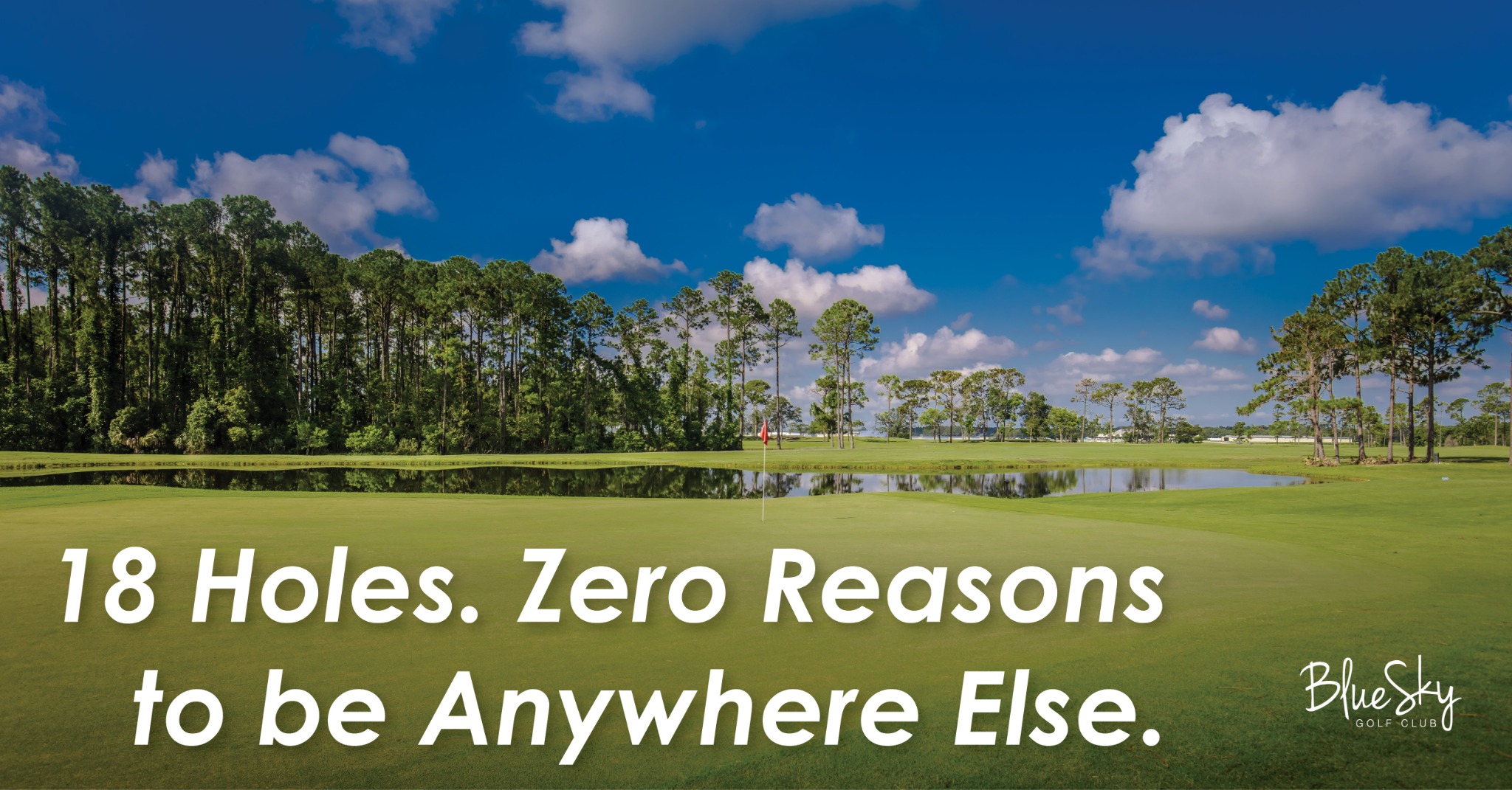 Blue Sky Golf Club Facebook ad: Reserve Your Tee Time Today!