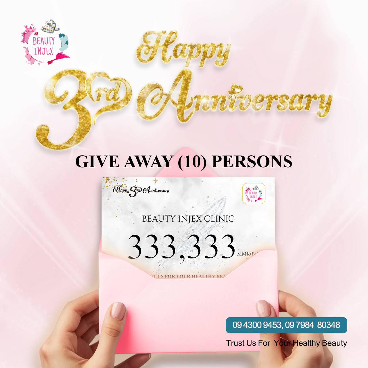 Beauty Injex Facebook ad: Beauty Injex Clinic 3rd Year Anniversary Gift Away…
